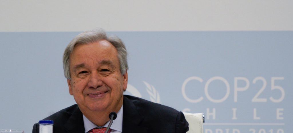 António Guterres insiste en la esperanza en la lucha contra la crisis climática para iniciar la COP 25